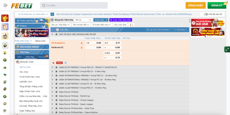 Đa Dạng Tỷ Lệ Cược Hấp Dẫn tại sảnh IBC Sports Febet