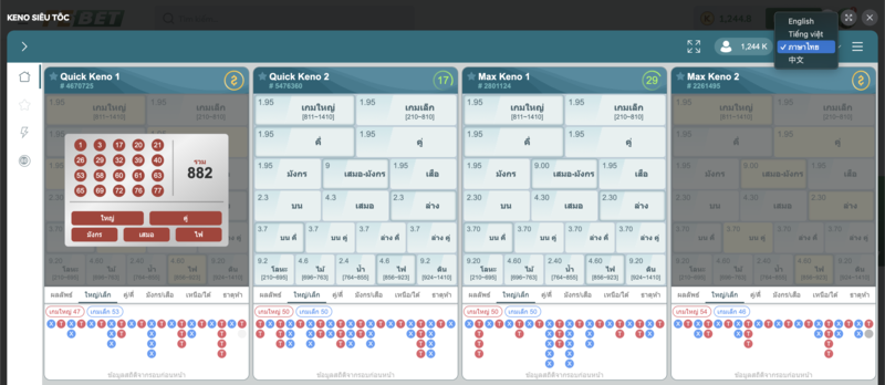 Sảnh Keno Siêu Tốc FEBET