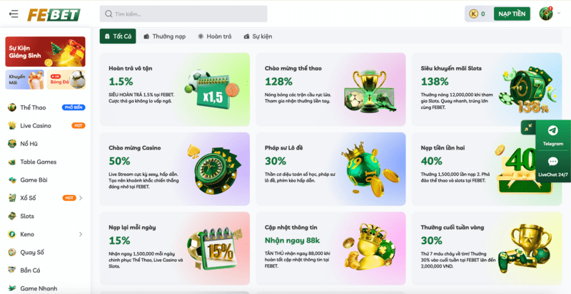 Các chương trình khuyến mãi FEEBT