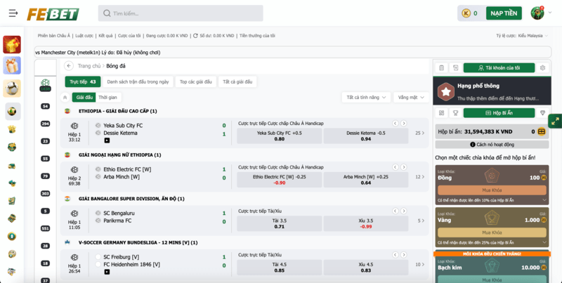 Sảnh cá cược BTi Sports Febet chuyên sâu về bộ môn bóng đá