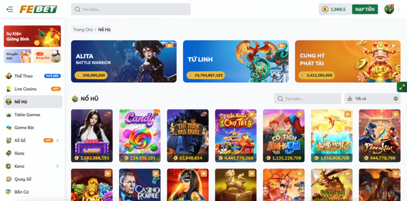 Sảnh Nổ Hũ Febet