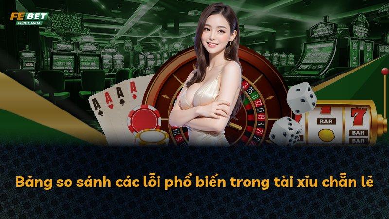 Bảng so sánh các lỗi phổ biến trong tài xỉu chẵn lẻ